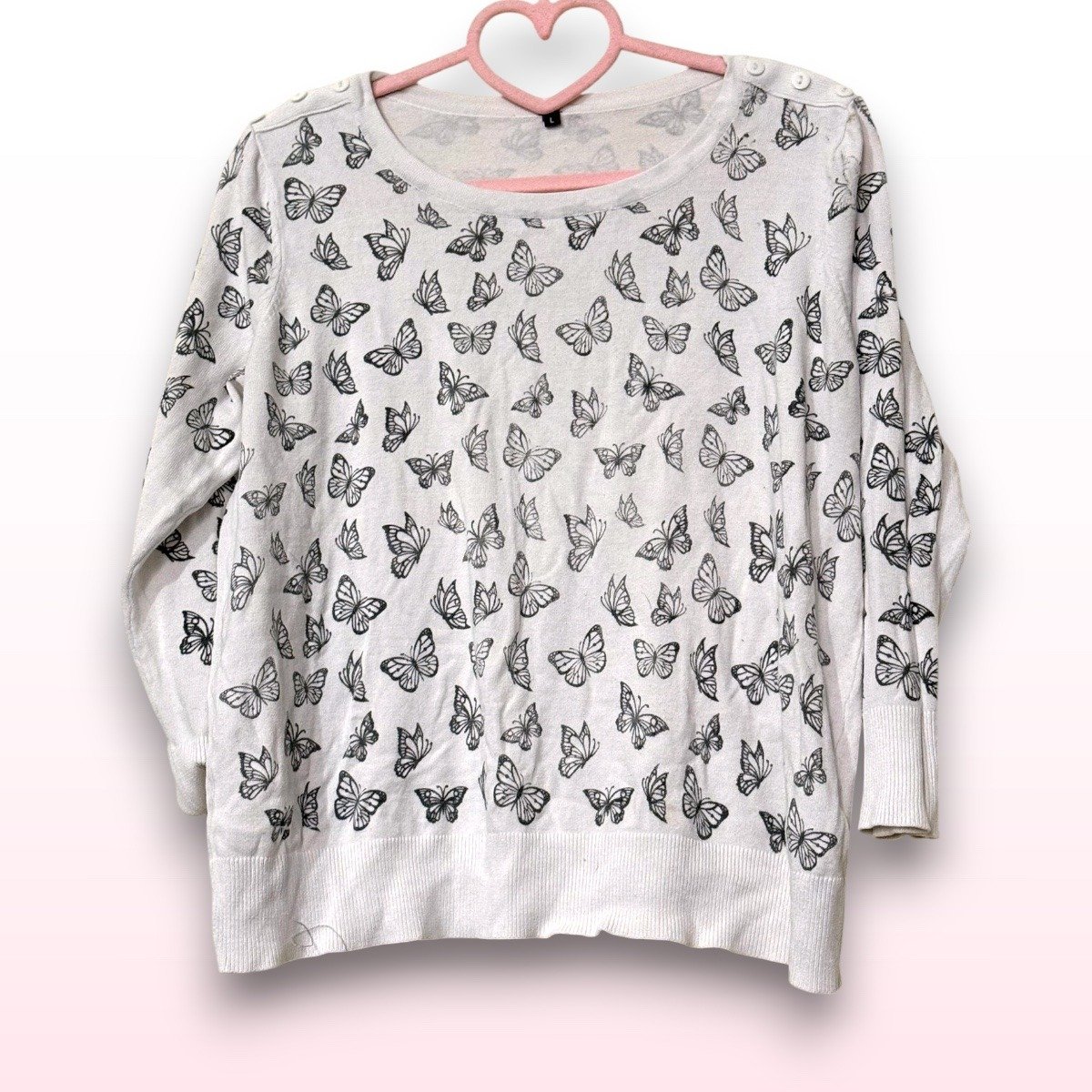 Butterfly Print Jumper – Fits UK 8–10