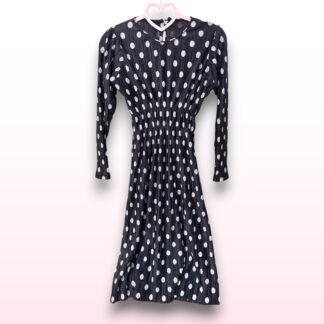 Plissé Polka Dot Dress – Size UK 8–10