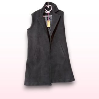 Radnor Black Sleeveless Longline Waistcoat – UK 12