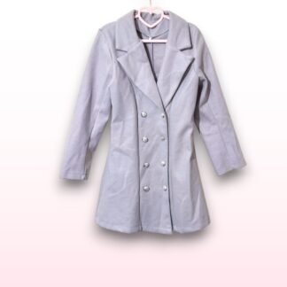 Women’s Grey Double Breasted Coat – UK 12–14 (XL)